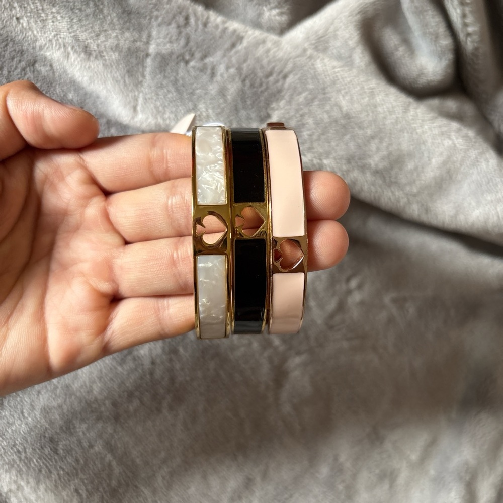 Kate Spade Gold White, Black, & Pink Bracelets - Bundle